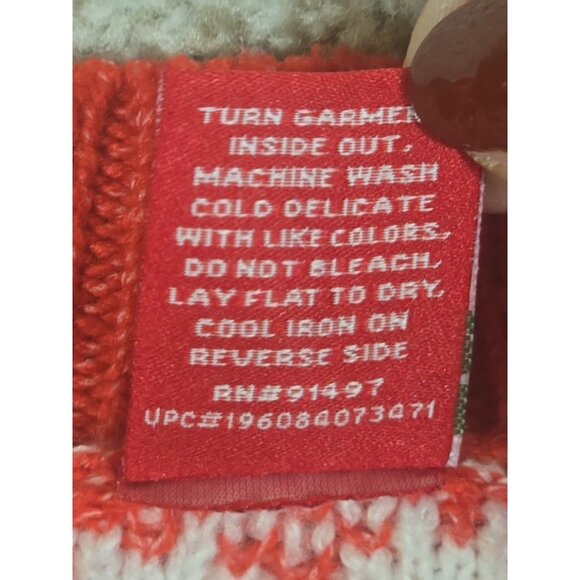 DEC. 25th Fair Isle Sweater Cardigan Holiday Winter Reindeer Snowflakes Short S - Picture 10 of 11